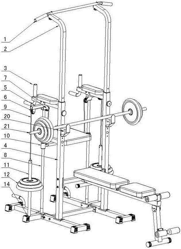 开元棋app官方下载 引体助力可调的综合训练器的制作方法