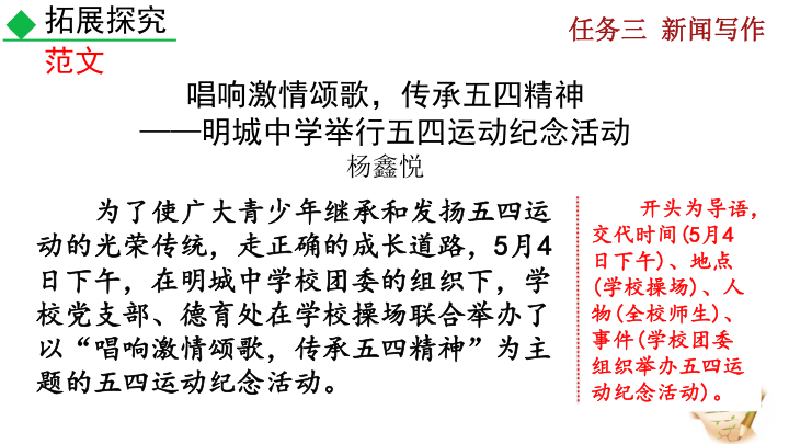 消息写作技巧_新闻标题撰写方法_八年级新闻采访与写作